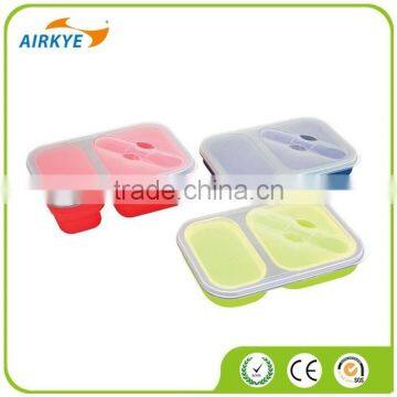 The Large Size Silicone Pack Away Lunch Box Folds Flat photo-3
