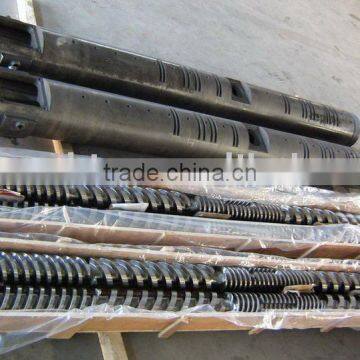 Parallel twin screw and barrel for plastic extrusion machines