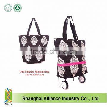 Shopping Bag on Wheels Expandable to Lightweight Roller Bag With Free Id Holder photo-4