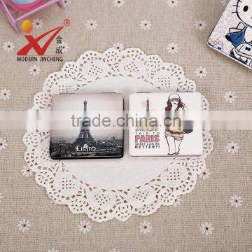 CJA14-OEM Makeup Pocket Plastic Hand Square Foldable Mirror