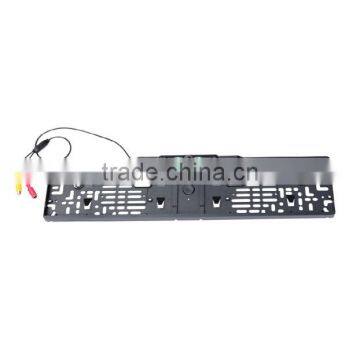 European car license plate with led reverse radar