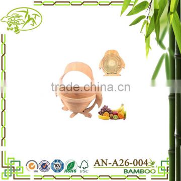 AONONG Folding Penguin-like Bamboo Fruit Basket/Tableware Colander