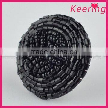 2016 New Arrival Black Custom Beaded Decorative Buttons for Clothing WBKA-300 photo-3
