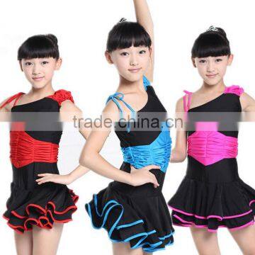 One shoulder hot selling latin dance clothes for girls RH007