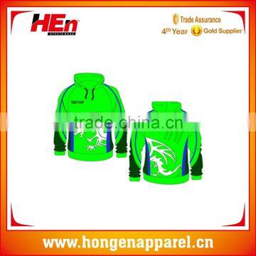 Hongen apparel green safety full custom sublimated blank hoodies