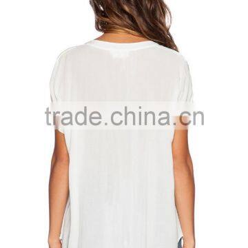 Fashion Ladies White Blouse Summer Short Sleeve Chiffon Women Shirts photo-2
