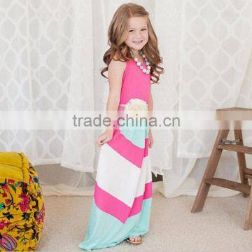Sale by Bulk Floor Length Flower Girl Dress Mother and Child Pink Blue Stitching Dresses photo-2