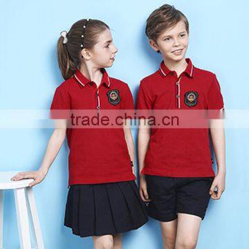 Custom Unisex Summer Red Color Polo School Uniform Shirt photo-6