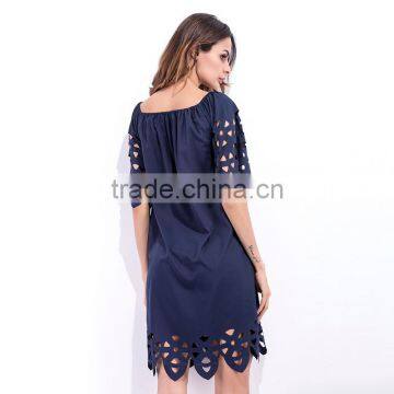 Maxnegio Gorgeous White Hollow Out Women Summer Dresses photo-2