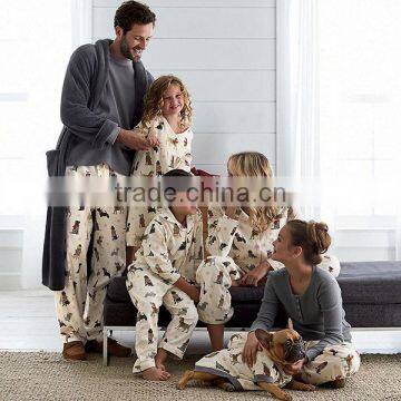 Wholesale 2016 family cheap animal cotton pajamas for couple and kids