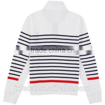 Cheap OEM Service Dry Fit Striped Quarter Zip Pullover Long Sleeve Polo Shirt photo-2