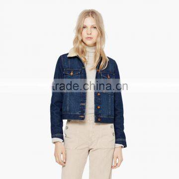 High quality girls denim winter jacket women customize your own overcoat