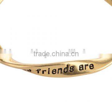 Good Friend Custom Engraved Bangle Fashion Design Friendship Bangles Twist Metal Bangle for Friend Gifts photo-3