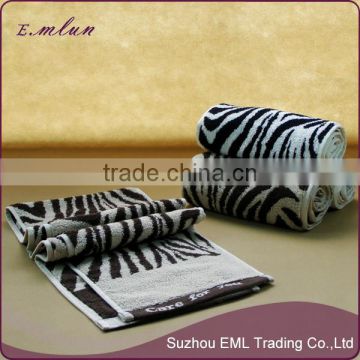 white and black strip print sport towel with custom design