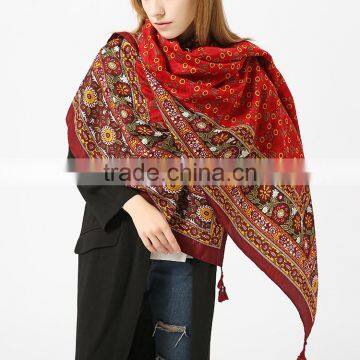 2017 fall winter tribal print women shawls