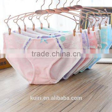 Women New cotton underwear candy pure color wholesale bowknot pure cotton briefs panty