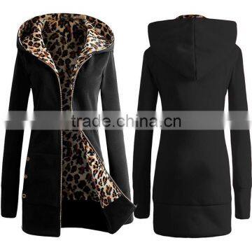 Hot Sale Custom Made Latest Womens Brushed Long Warm Thick Winter Fleece Hoodies photo-2