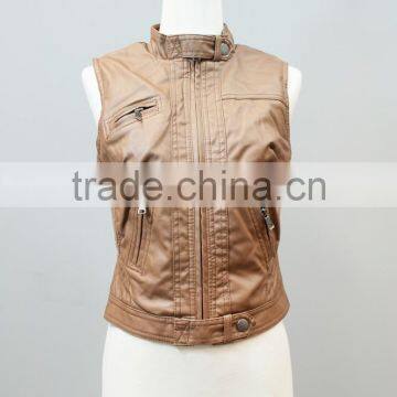 Lady pu Leather Vest #LPU0270 photo-5