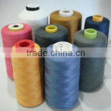 100% polyester thread on plastic bobbins and cones