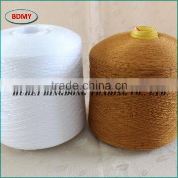 22S/2 Virgin 100 Percent Polyester Spun Yarn Semi-dull or Bright Fiber, Optical White, Factory photo-3