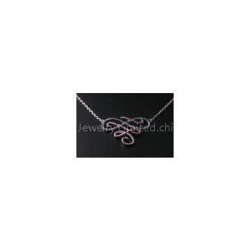 AAA Zircon Female Silver CZ Necklace Micro Pave Setting For Wedding , Engagement IN1318