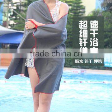 2017 new custom size microfiber hotel/home/beach summer bath towel with mesh bags