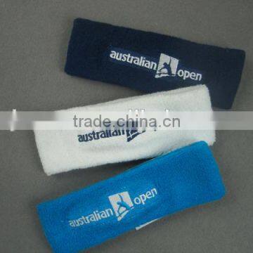 Stretch terry headband with embroidery customer logo