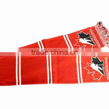 custom design football soccer fans promotion scarves, flat machine jacquard scarves