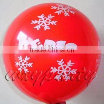 2014 new design snow printing latex balloon