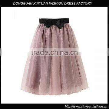 Organza Princess Skirt womens lady Midi Knee Length TUTU Skirts