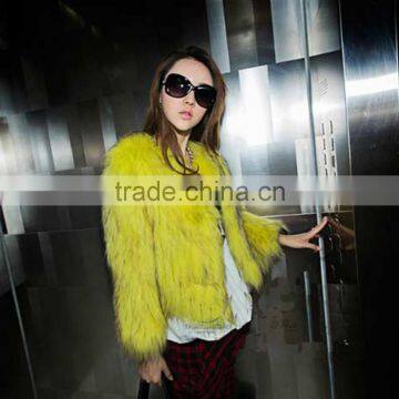 SJ017-01 Hot Selling New Fashion Raccoon Fur Coat /Denmark Fur Coat Women