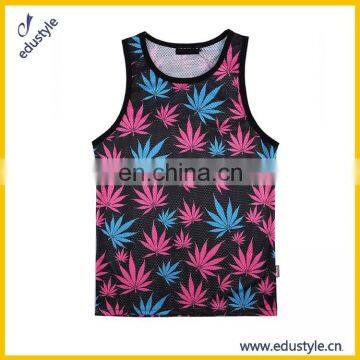 Hot Selling 100% Polyester mesh Tank Top Men Gym Custom