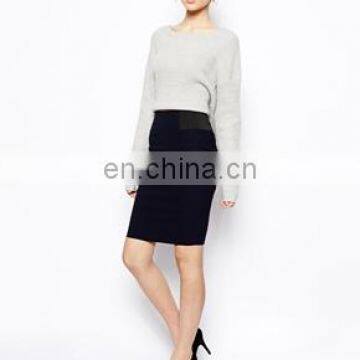 2014 Latest High Waisted Pencil Skirt with Elastic Sides