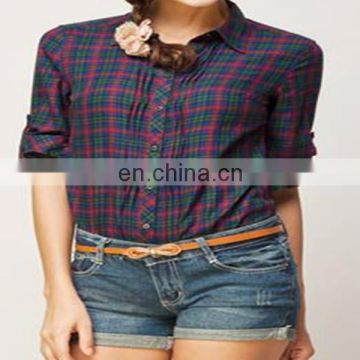 Lady's Woven Yarn Dye Check Shirt