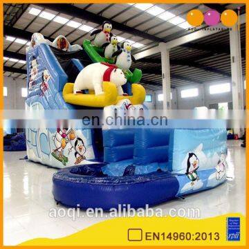 Attractive Polar bear water inflatable slide kids amusement park accessories