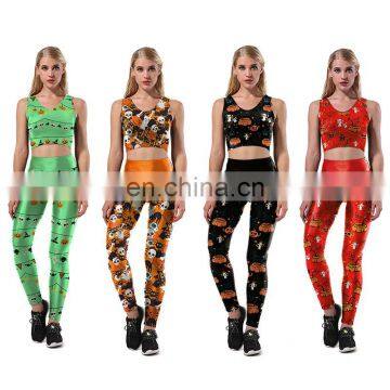 Halloween Costume Jumper Cool Skull Tank Top Bodysuit Gothic Hoody Sweatshirt and Skeleton Leggings Wholesale Adults Clothing photo-2