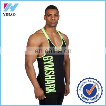 Yihao Men clothing fitness sleeveless singlet sports tank top wholesale GYM vest 2015