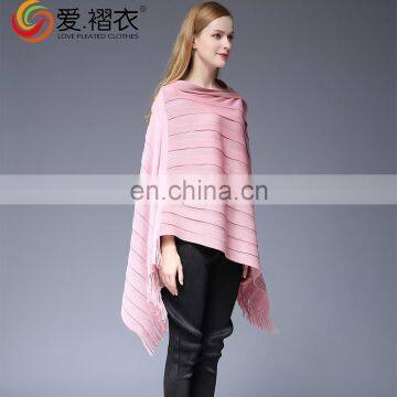 Personalized Layer Pleated Design Loose Women Big Size Pleated Tops With Tassels Hem photo-3