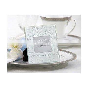 "Good Wishes" Glass Photo Frame/Place Card Holder