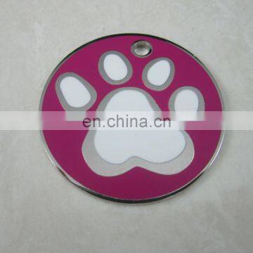 Personalized barss engraved Paw Shape dog tag