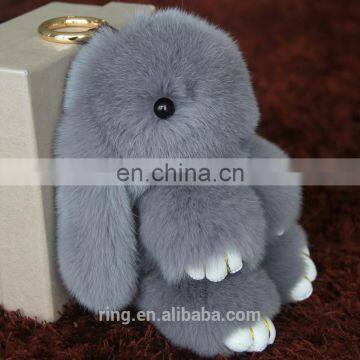 Christmas Gift Girl Bag Pendant Rabbit Jewelry Cute Mink Fur Rabbit Plush Keychain