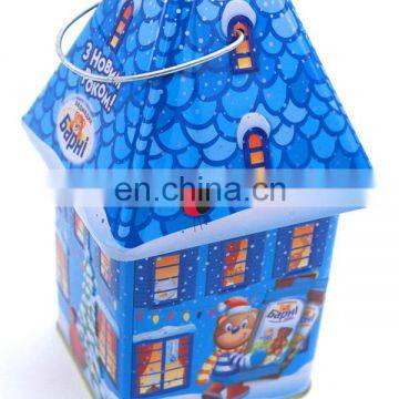 Christmas House Shape Metal Food Storage Gift Containers Box photo-3