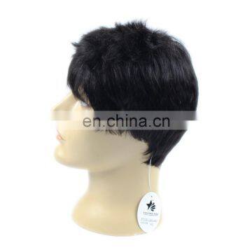 Top grade high quality 100% human hair wig short hair wig men