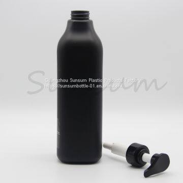 500ml 1000ml Matte Black Square PET Plastic Shampoo and Boay Wash Bottle photo-4