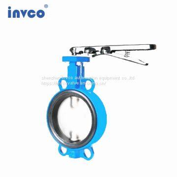 INVCO manual wafer lined seat butterfly valve for water,Gas,oil etc