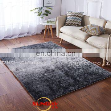 Cheap High quality fashionable polyester shadow shaggy rug new design