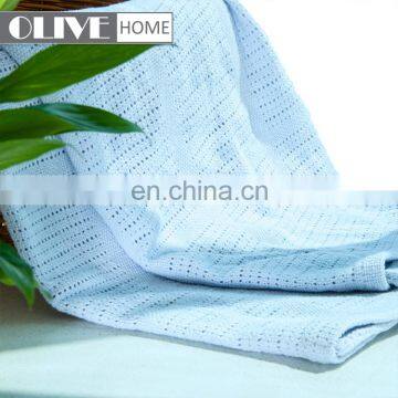 Wholesale Newest Plain Baby Cotton Receiving Blankets Cellular Knitted Soft Baby Blanket for Kids photo-7