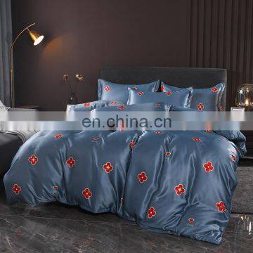 2020 Summer New Arrival Washed Silk Polyester Cooling Touch Reactive Printing Full Size Bed Linen Comforter Summer Bedding Set photo-7