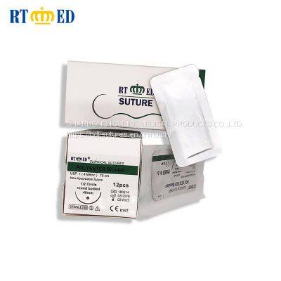 Полиэстерная непоглощающаяся шовная нить с иглой _Shangdong Haidike Medical Products