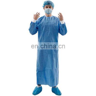 disposable surgical gown sterile blue SMS non woven hospital gowns